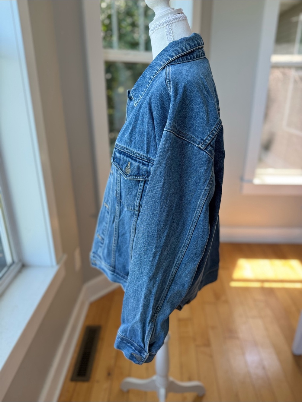 Vintage 90s Medium Blue Cotton Denim Jean Jacket Size Medium - Picture 3 of 10